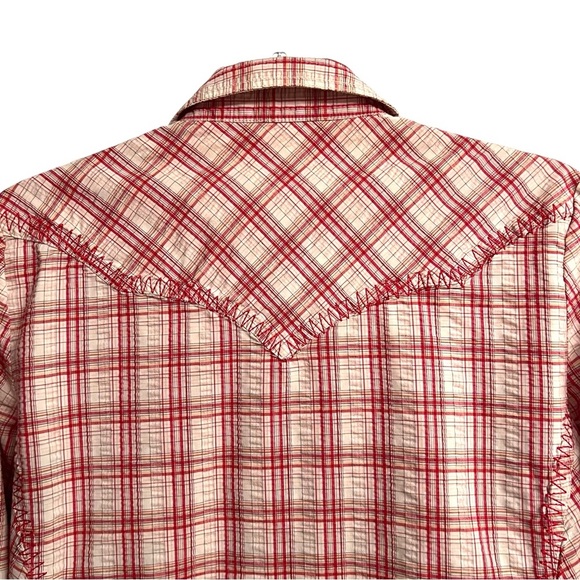CABI Wild West Wear Red Plaid Button Down Western Shirt Women’s Size Medium - Picture 5 of 6